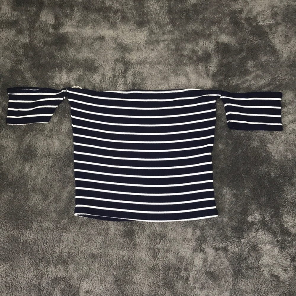 Striped off shoulder top